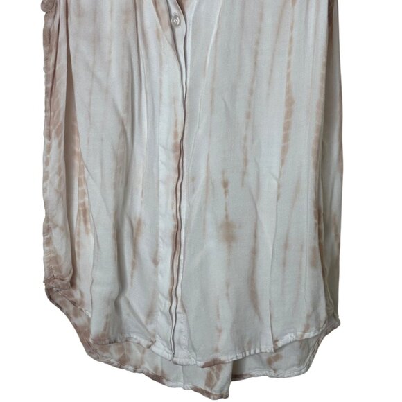 Bella Dahl Womens XS Beige Tie Dye Sleeveless Button Front Top Rayon Made In USA - Picture 4 of 7